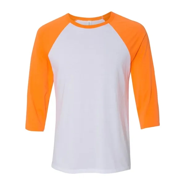Unisex three-quarter sleeve baseball T-shirt with a retail fit, side seams,... from ASI 84358 S&S Activewear