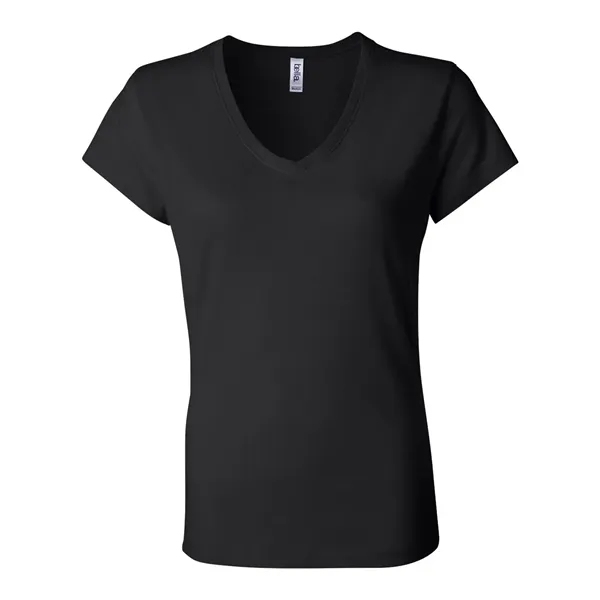 Women's short sleeve v-neck jersey t-shirt. Blank product.... from ASI 84358 S&S Activewear