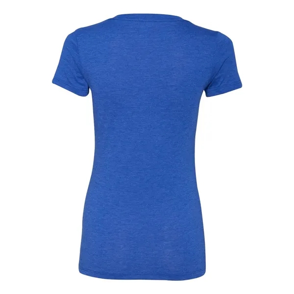 Women's triblend deep v-neck t-shirt with long and lean silhouette. Blank... from ASI 84358 S&S Activewear