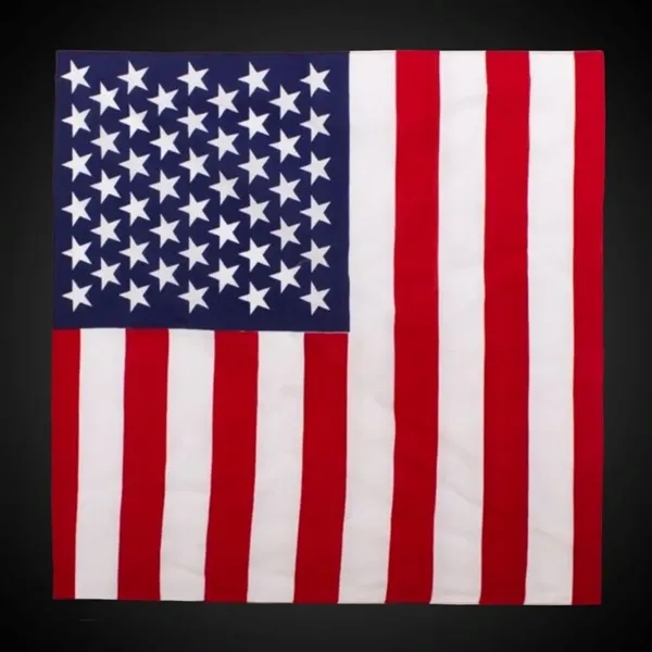 22" x 22" cotton bandanna with American flag design.... from ASI 42016 Brighter Promotions Inc