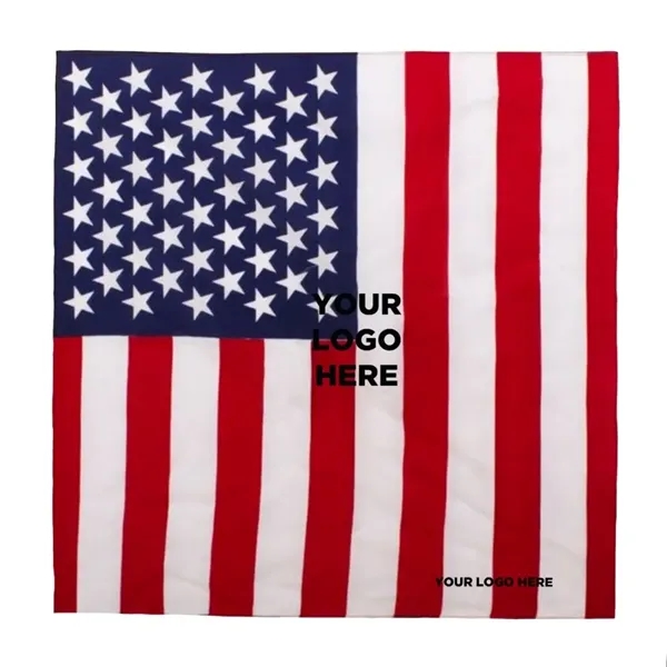 22" x 22" cotton bandanna with American flag design.... from ASI 42016 Brighter Promotions Inc