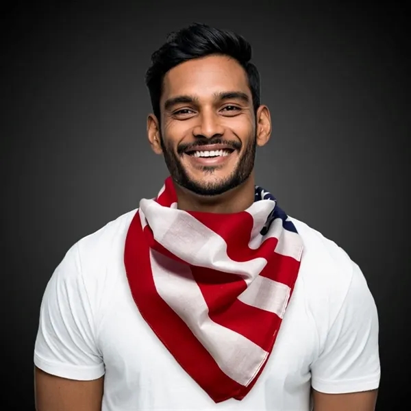 22" x 22" cotton bandanna with American flag design.... from ASI 42016 Brighter Promotions Inc