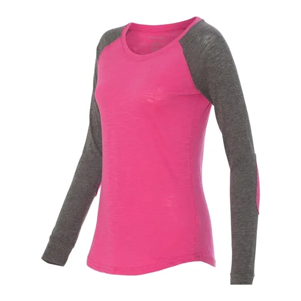 Women's T-shirt made of cotton/polyester slub jersey with contrast elbow patches... from ASI 84358 S&S Activewear