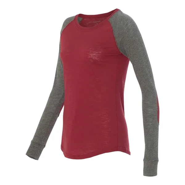 Women's T-shirt made of cotton/polyester slub jersey with contrast elbow patches... from ASI 84358 S&S Activewear