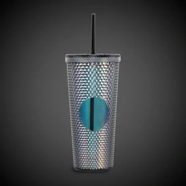 24 oz. Black diamond tumbler with straw.... from ASI 42016 Brighter Promotions Inc