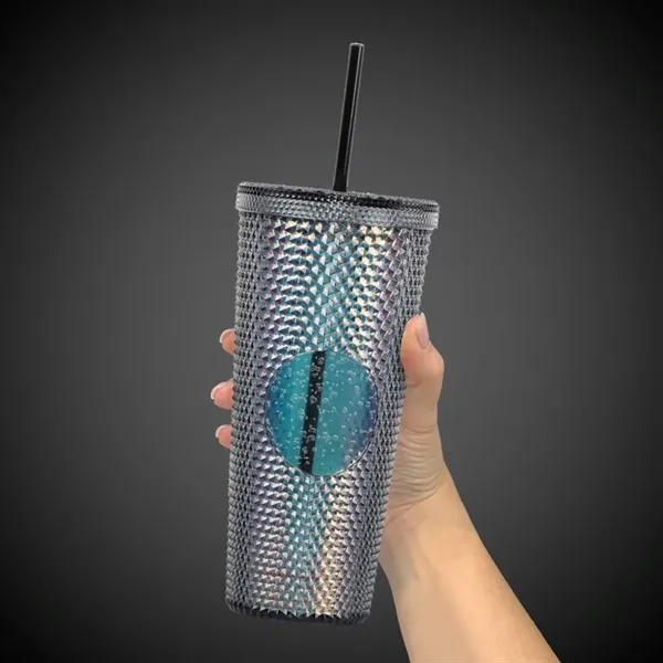 24 oz. Black diamond tumbler with straw.... from ASI 42016 Brighter Promotions Inc