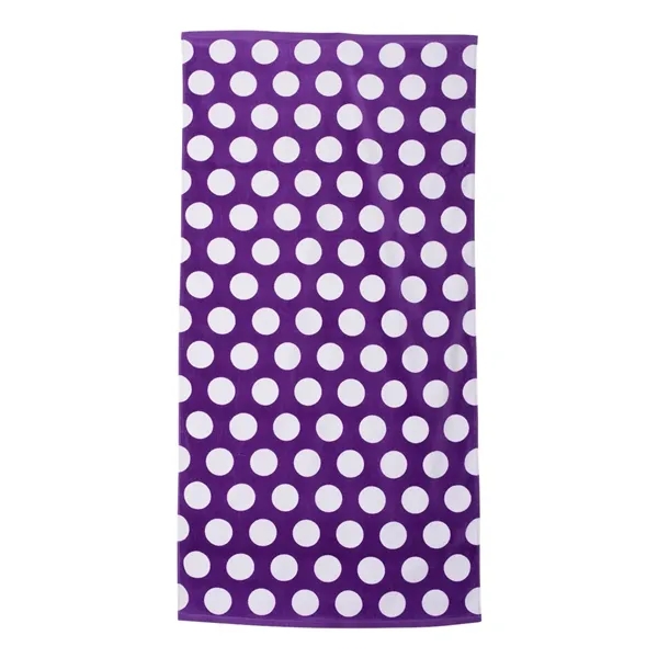 Cotton polka dot velour beach towel, 30" x 60". Blank.... from ASI 84358 S&S Activewear