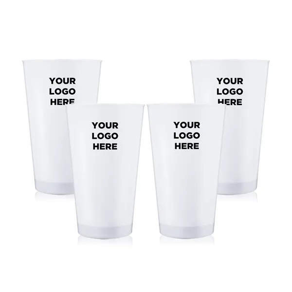 16 oz. opaque white plastic cup with built-in LED lights, in... from ASI 42016 Brighter Promotions Inc