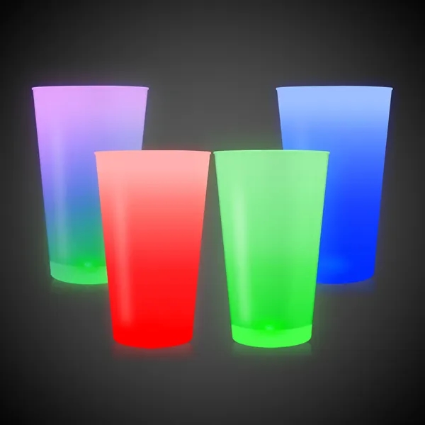 16 oz. opaque white plastic cup with built-in LED lights, in... from ASI 42016 Brighter Promotions Inc