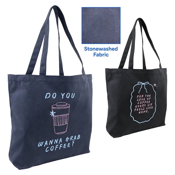 12 oz cotton canvas stonewashed tote (20"W x 15"H x 5"G)... from ASI 37980 Bagworld