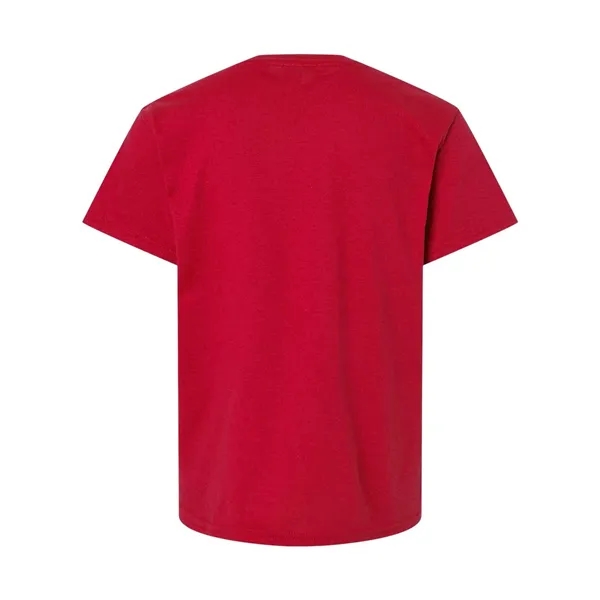 Youth 5.6 oz preshrunk 50% polyester / 50% cotton t-shirt. Blank... from ASI 84358 S&S Activewear