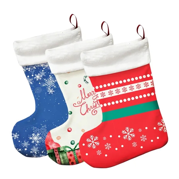 12"x16" full-color Christmas stocking. Soft polyester fleece with vibrant print. Ideal... from ASI 41511 Brainchild USA Inc / BrainChild Gift Club