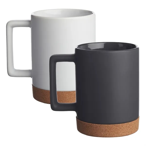 15 oz. cork base ceramic mug with matte exterior and glossy... from ASI 37218 Athena Promo (tm)