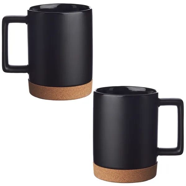 15 oz. cork base ceramic mug with matte exterior and glossy... from ASI 37218 Athena Promo (tm)