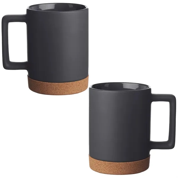 15 oz. cork base ceramic mug with matte exterior and glossy... from ASI 37218 Athena Promo (tm)