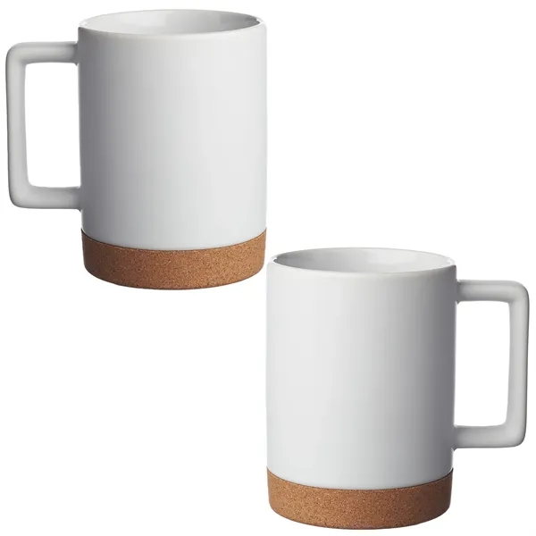 15 oz. cork base ceramic mug with matte exterior and glossy... from ASI 37218 Athena Promo (tm)