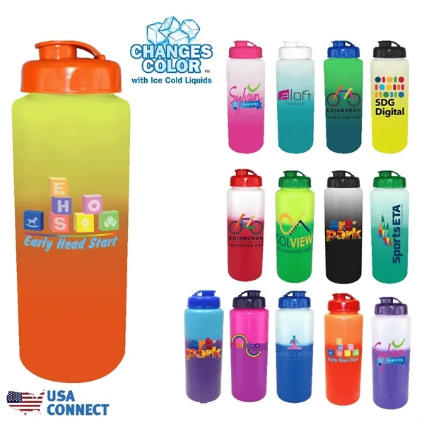 Mood™ 32 oz. Sports Bottle with Flip Top Cap, Full Color... from ASI 30270 Aakron Line