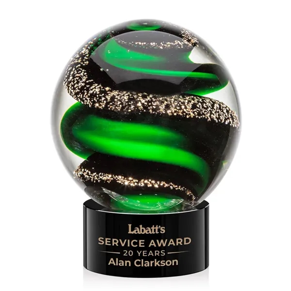 Magnificent Striking Zodiac Art Glass Award features twisting ribbons of emerald... from ASI 84592 St Regis Group / St Regis