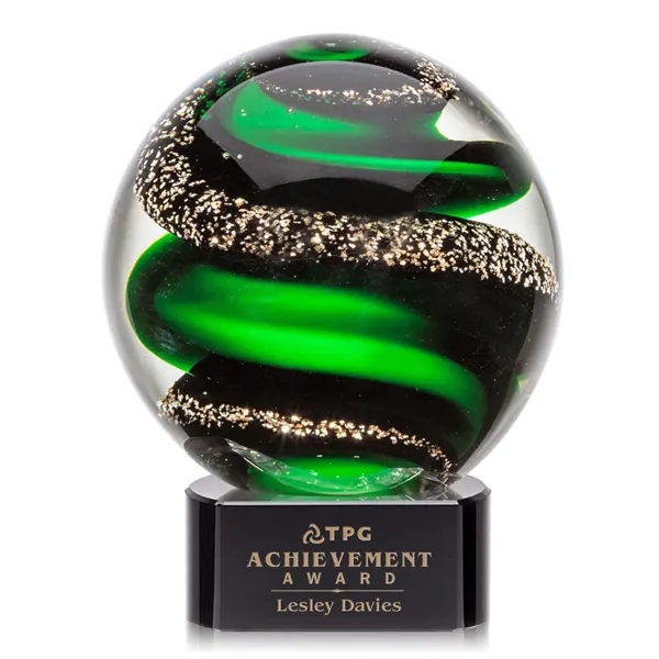 Magnificent Striking Zodiac Art Glass Award features twisting ribbons of emerald... from ASI 84592 St Regis Group / St Regis