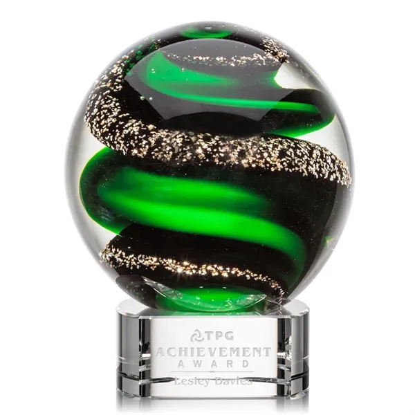 Magnificent Striking Zodiac Art Glass Award features twisting ribbons of emerald... from ASI 84592 St Regis Group / St Regis