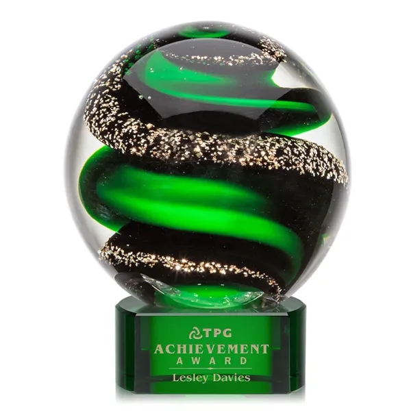 Magnificent Striking Zodiac Art Glass Award features twisting ribbons of emerald... from ASI 84592 St Regis Group / St Regis