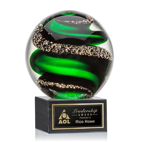 Magnificent Striking Zodiac Art Glass Award features twisting ribbons of emerald... from ASI 84592 St Regis Group / St Regis