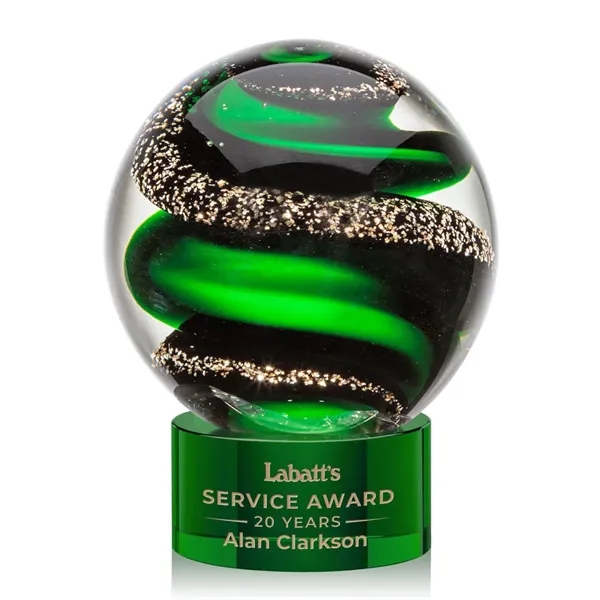 Magnificent Striking Zodiac Art Glass Award features twisting ribbons of emerald... from ASI 84592 St Regis Group / St Regis