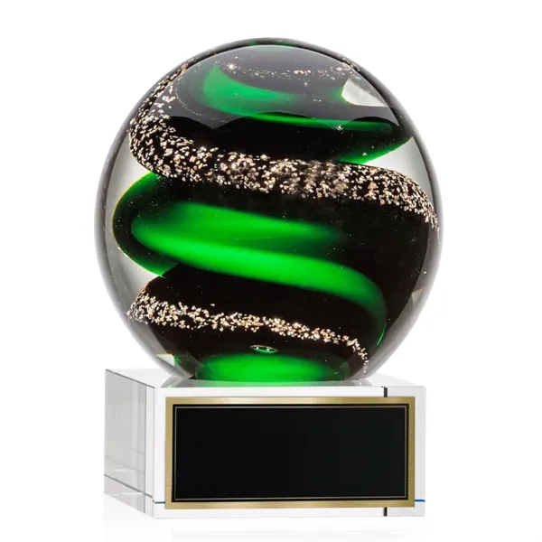 Magnificent Striking Zodiac Art Glass Award features twisting ribbons of emerald... from ASI 84592 St Regis Group / St Regis