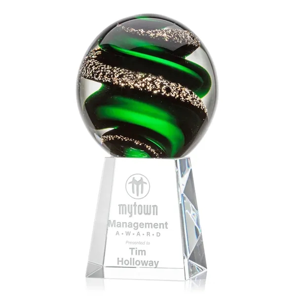 Magnificent Striking Zodiac Art Glass Award features twisting ribbons of emerald... from ASI 84592 St Regis Group / St Regis