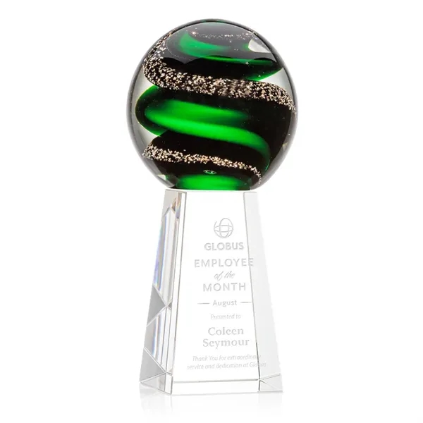 Magnificent Striking Zodiac Art Glass Award features twisting ribbons of emerald... from ASI 84592 St Regis Group / St Regis