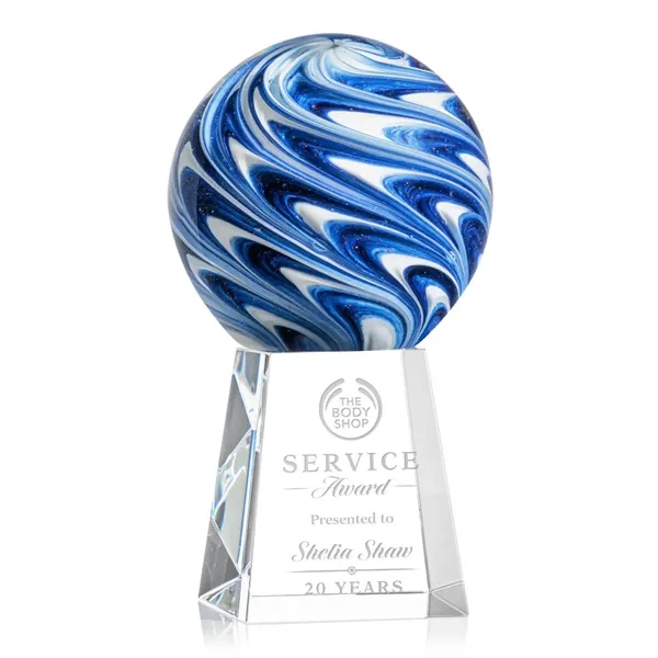 The mesmerizing Naples Art Glass Award features blue and white swirls... from ASI 84592 St Regis Group / St Regis