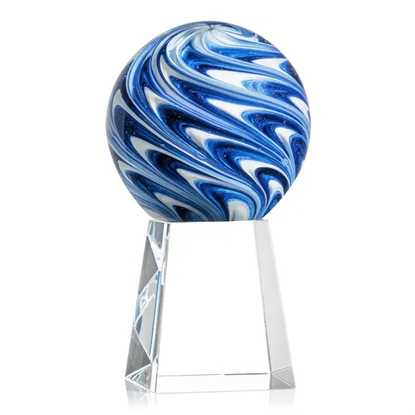 The mesmerizing Naples Art Glass Award features blue and white swirls... from ASI 84592 St Regis Group / St Regis