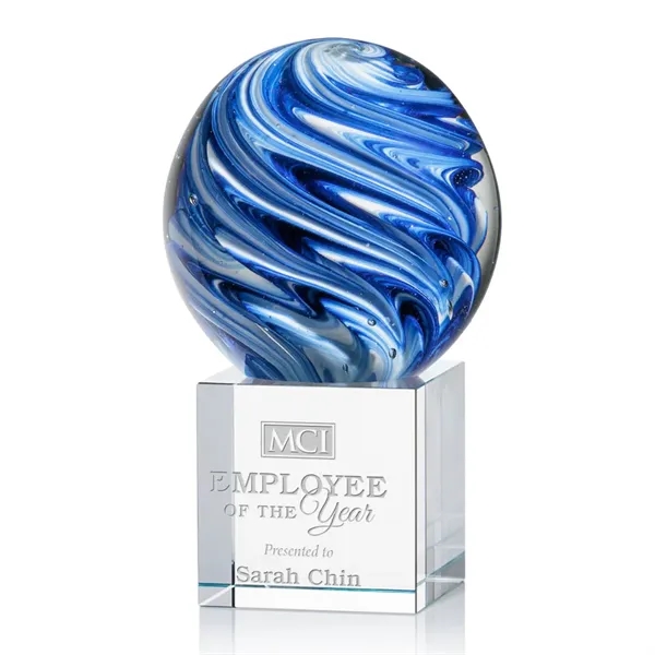 The mesmerizing Naples Art Glass Award features blue and white swirls... from ASI 84592 St Regis Group / St Regis