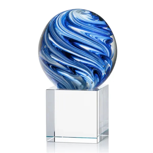 The mesmerizing Naples Art Glass Award features blue and white swirls... from ASI 84592 St Regis Group / St Regis