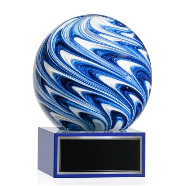 The mesmerizing Naples Art Glass Award features blue and white swirls... from ASI 84592 St Regis Group / St Regis
