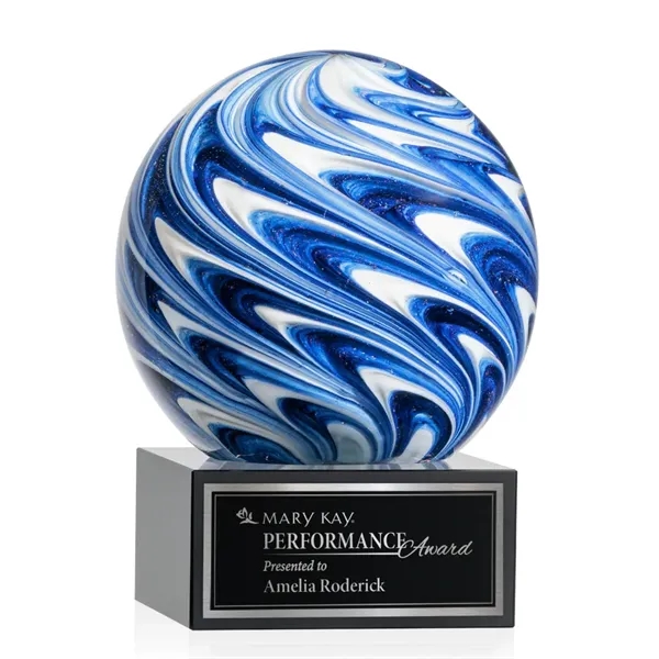The mesmerizing Naples Art Glass Award features blue and white swirls... from ASI 84592 St Regis Group / St Regis