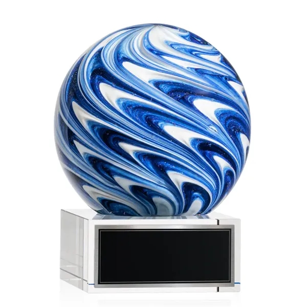 The mesmerizing Naples Art Glass Award features blue and white swirls... from ASI 84592 St Regis Group / St Regis