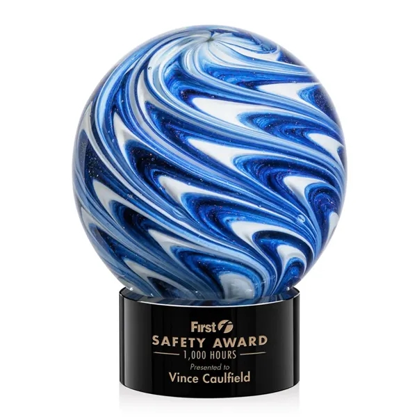 The mesmerizing Naples Art Glass Award features blue and white swirls... from ASI 84592 St Regis Group / St Regis