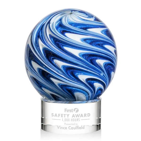 The mesmerizing Naples Art Glass Award features blue and white swirls... from ASI 84592 St Regis Group / St Regis