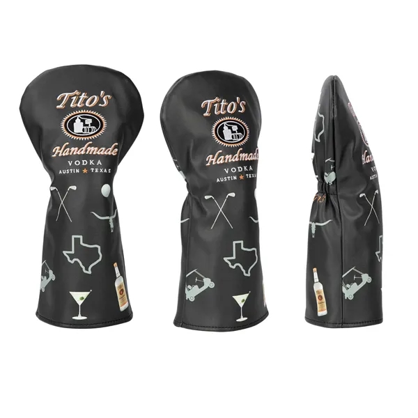 Driver head cover with full color digital printing on entire front... from ASI 57653 Gold Bond