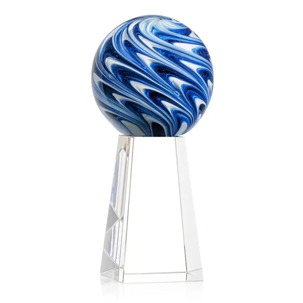 The mesmerizing Naples Art Glass Award features blue and white swirls... from ASI 84592 St Regis Group / St Regis