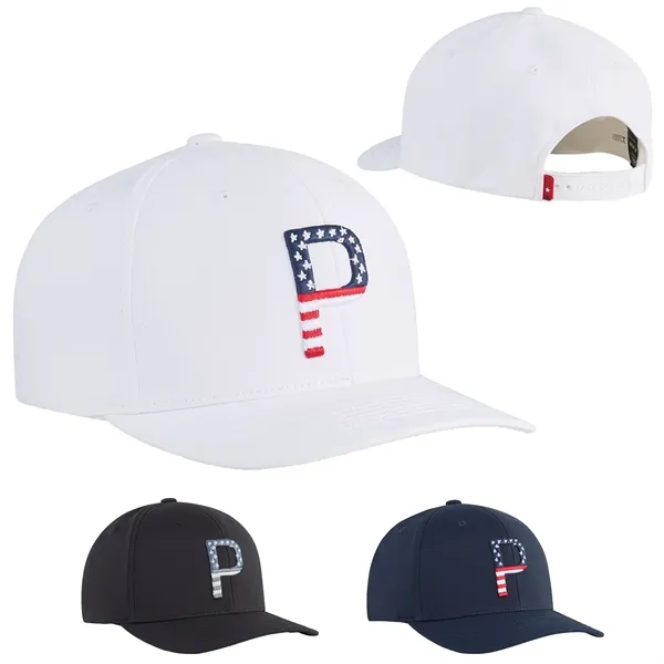 The golf Pars and Stripes 6 panel hat is a patriotic-themed... from ASI 57653 Gold Bond