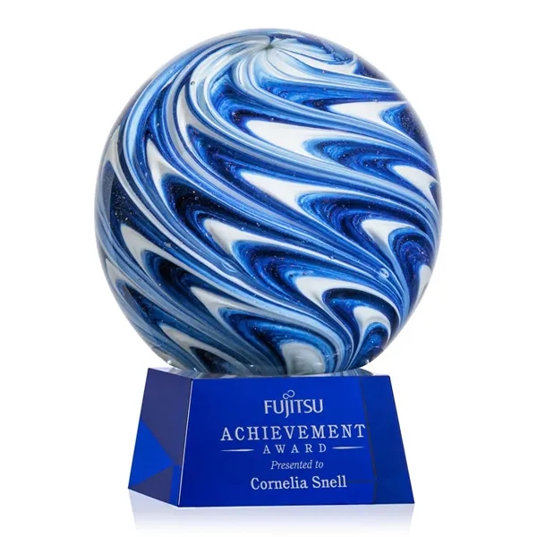 The mesmerizing Naples Art Glass Award features blue and white swirls... from ASI 84592 St Regis Group / St Regis