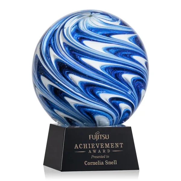 The mesmerizing Naples Art Glass Award features blue and white swirls... from ASI 84592 St Regis Group / St Regis