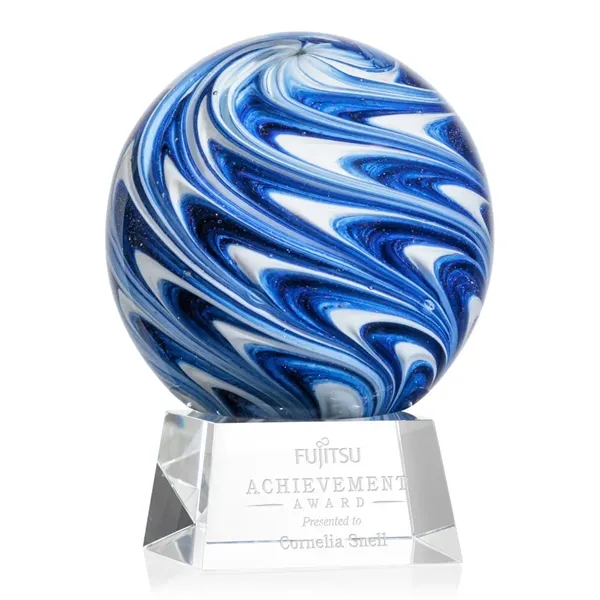 The mesmerizing Naples Art Glass Award features blue and white swirls... from ASI 84592 St Regis Group / St Regis