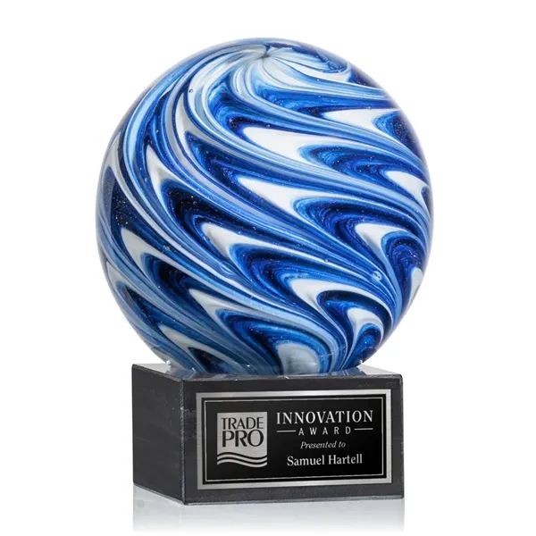 The mesmerizing Naples Art Glass Award features blue and white swirls... from ASI 84592 St Regis Group / St Regis