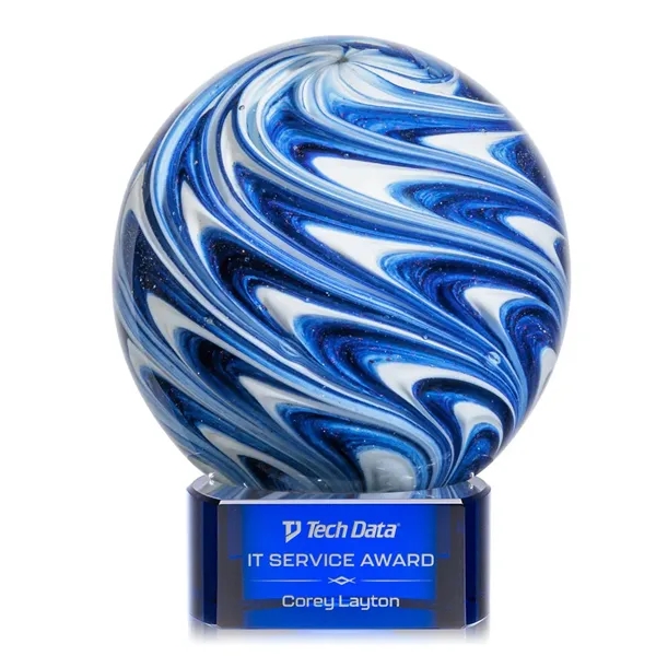 The mesmerizing Naples Art Glass Award features blue and white swirls... from ASI 84592 St Regis Group / St Regis