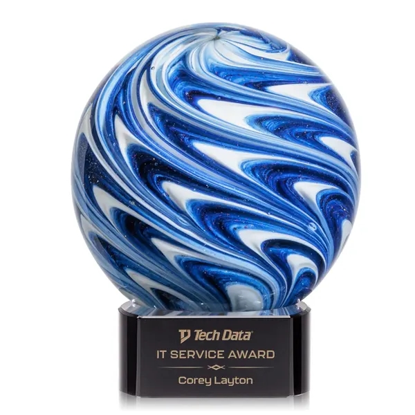 The mesmerizing Naples Art Glass Award features blue and white swirls... from ASI 84592 St Regis Group / St Regis