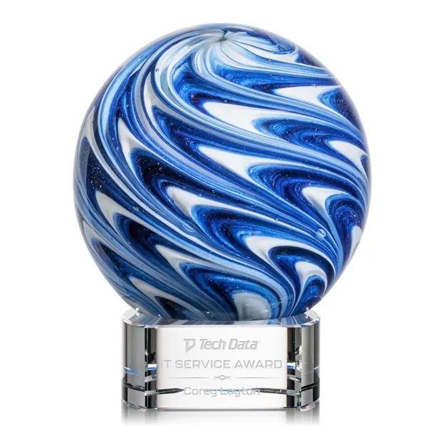 The mesmerizing Naples Art Glass Award features blue and white swirls... from ASI 84592 St Regis Group / St Regis
