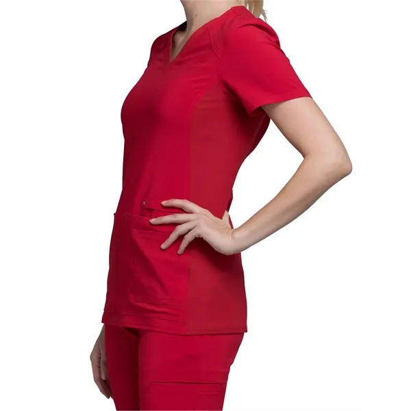 Cherokee iFlex Women's V-Neck Knit Panel Top... from ASI 86018 Scrub Authority / Uniform Stores